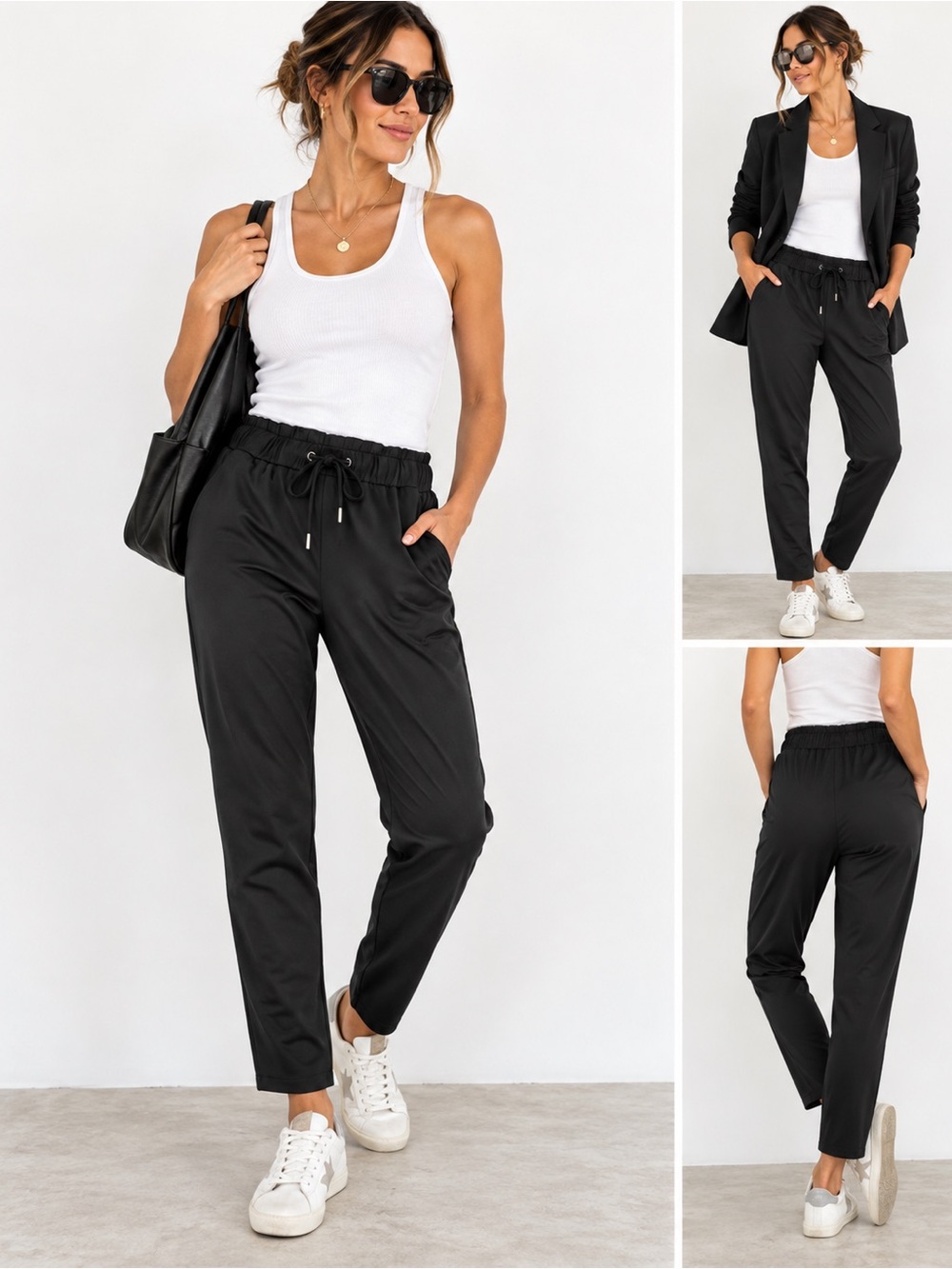 Lululemon On the Fly 7/8 Pant Black Drawstring Tapered Jogger